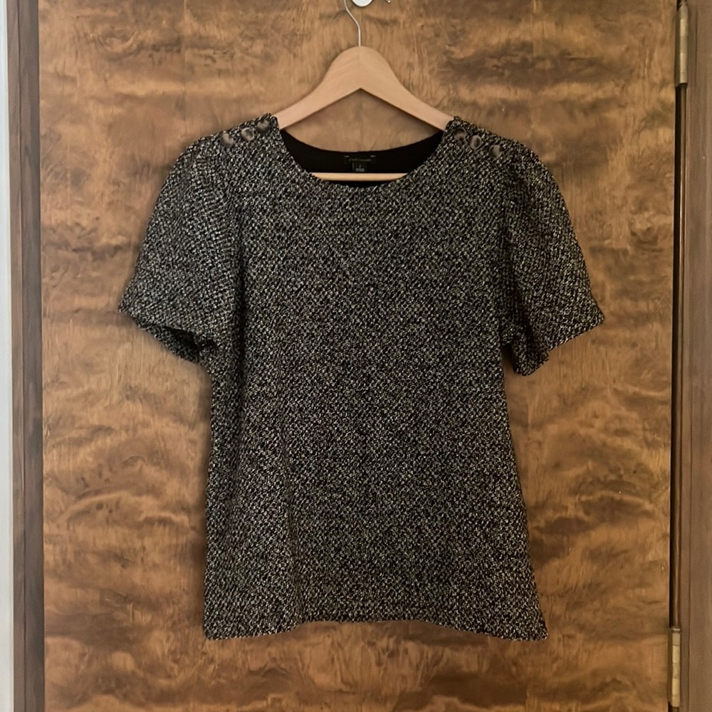 NWOT Ann Taylor Cotton Metallic Blouse - Small